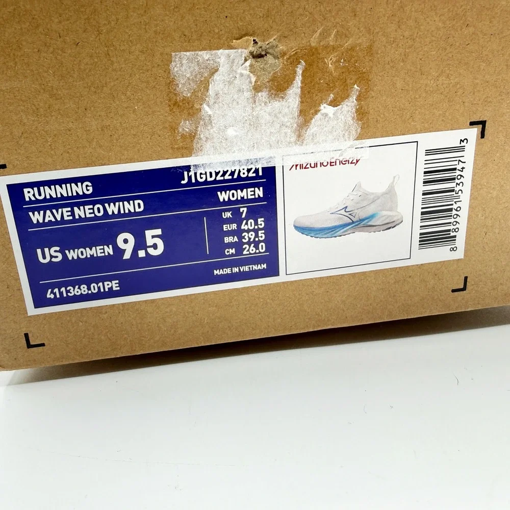 Mizuno Wave Neo Wind Running Shoes Womens 9.5 White Blue J1GD227821 Sneakers - Picture 11 of 12
